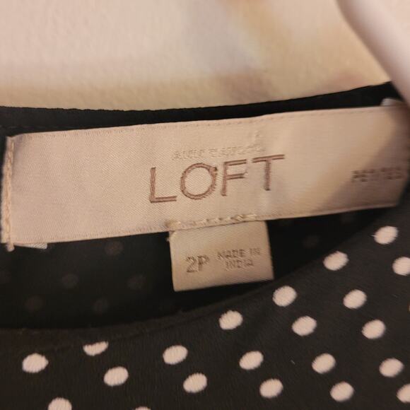 Ann Taylor Loft Polka Dot Fit Flare Dress Petite 2 Coquette Twee Retro - Picture 7 of 10